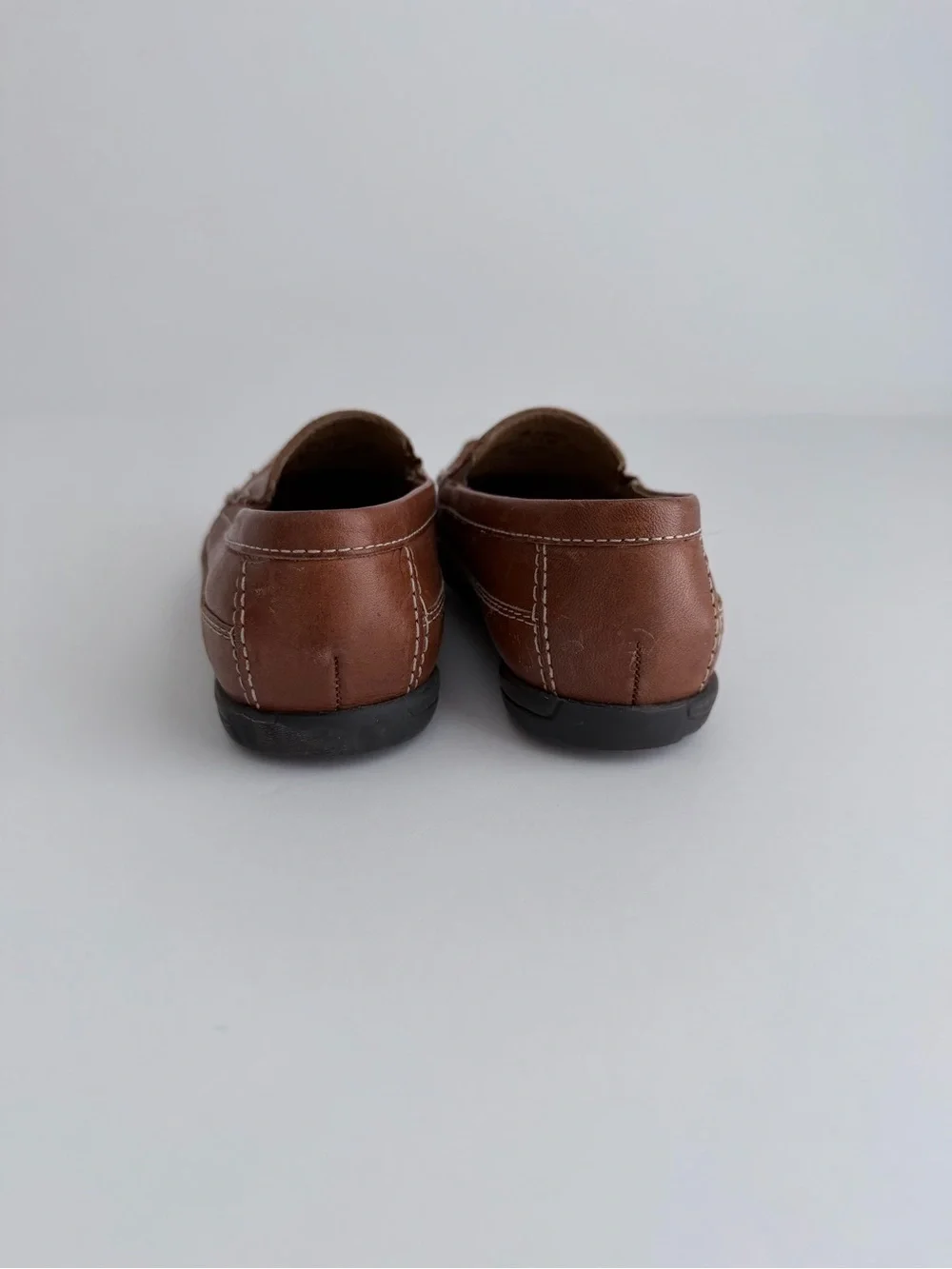 Kids Johnston & Murphy Brown Leather Slip-On Moccasins Loafers Boys Size 11M